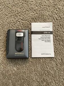 OPTIMUS CTR-114 Voice Activation Cassette Tape Recorder Player With Manual