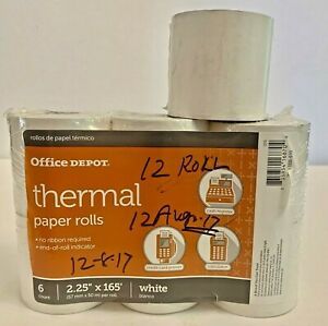 Office Depot Brand Thermal Paper Rolls 2.25&#034; x 165’ 6 Rolls Plus One Extra
