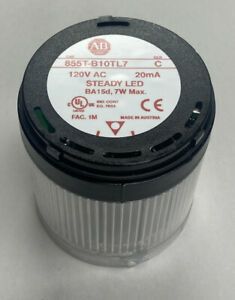Allen-Bradley 855T-B10TL7 Ser C White Steady LED Stack Light NOS