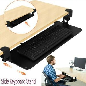 Keyboard Tray Under Desk Clamp On Keyboard Drawer Stand – Keyboard Sliding -Tray
