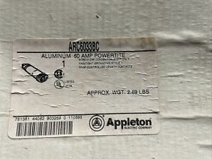 (C) APPLETON ARC6033BC POWERTITE PLUG 60AMP 3W 3P 250VDC 600VAC NEW IN BOX