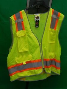 Wild Wear - High Visibility Deluxe Vest Pre-Pack - Size L- Yellow/Silver/Orang
