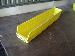 Akro-Mils 4-1/8&#034; Wide x 23-5/8&#034; Deep x 4&#034; High Hopper Shelf Bin Yellow, Plastic