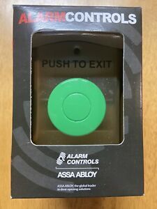 Alarm Controls TS-14 Push to Exit Button Pneumatic Stainless Steel Plate GREEN