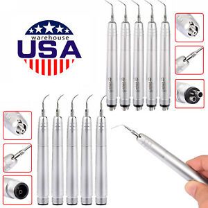 5Pcs Dental Ultrasonic Air Scaler Handpiece Hygienist 2-H &amp; 4-H w/ G1 G2 P13 Tip