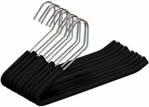 Spring Fever Space Saving Open Ended Heavy Duty Chrome Plating 10 Pack, Black