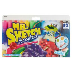MR. SKETCH 1905069 Scented Watercolor Marker, Broad Chisel Tip, Assorted