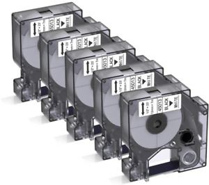 Bigger Compatible Label Tapes  For Dymo D1 45013 Black On White Label Tapes Comp