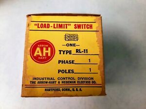 NEW ARROW-HART SINGLE PHASE LOAD-LIMIT SWITCH MODEL RL-11 NOS