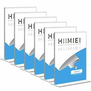 HIIMIEI 8.5x11 Acrylic Sign Holder Table Menu Display Stand Clear Plastic 8.5...
