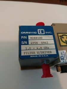 OMNIYIG INC FILTER DRIVER INC M2881DD NOS! Serial 4958  1.0 -4.0 GHz