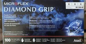 Microflex Diamond Grip Medium Powder-Free Latex Glove - 100 Count