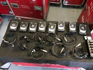 8 Belt Packs Headsets 2 CH ClearCom Tempest 900 Wireless Intercom Com System Set