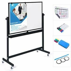 Mobile Whiteboard 48 x 36 Inch Double Sided Magnetic Dry Erase 48x36 Black