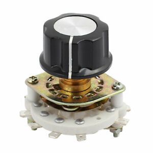 KCZ 2 Pole 4 Position 6mm Dia Shaft Band Channel Rotary Switch Selector w Cap