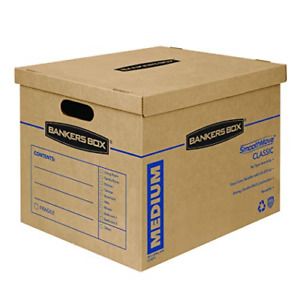 Bankers Box SmoothMove Classic Moving Boxes, Tape-Free Assembly, Easy Carry