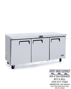ATOSA MPF8203GR 93&#034; PIZZA PREP TABLE 93 X 33 X 44 W/ 5&#034; CASTORS