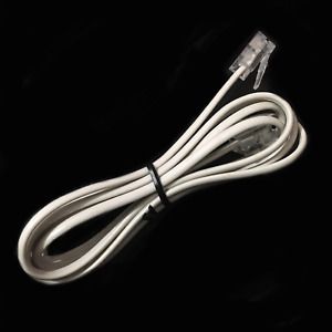 1m Meter RJ11 To RJ11 ADSL Broadband Modem Internet Lead White Single Pair Cable