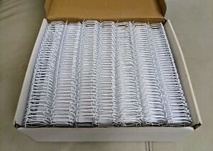 1&#034; 14.3mm Spiral-O Wire Binding 19 Hole Loop Coil White Box of 100 12N100WHITE