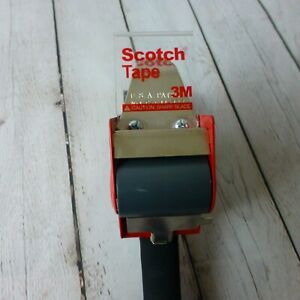 Red Scotch Packing Tape Dispenser Open and Unused