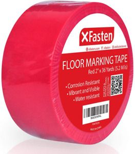 X Fasten Floor Marking Vinyl Tape, 2 Inches x 36 Yards 5.2 Mils Thick, Concrete