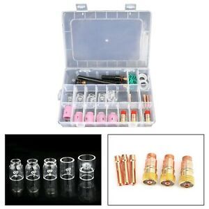 31X TIG Welding Torch Stubby Gas Lens 12 Pyrex Glass Cup Kit For WP-17/18/26 Set