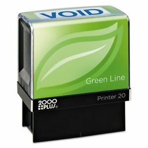 2000 Plus Green Line Message Stamp, Void, 1 1/2 x 9/16, Blue (COS098373)