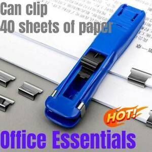 Reusable Plastic+Metal Clip Push Clippers Latest Paper Fixing Organizing A0J1