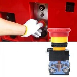 Replaces Emergency Stop Switch Universal 10A 22mm 660V Button DPST Latch