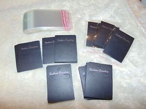 200 Set Earring Display Card Black Fashion Jewelry Plus Self Seal Bags #2