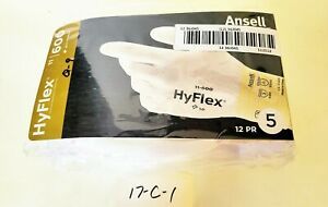 Lot of 12 Pair- Ansell 11-600 HyFlex Gloves Size 5