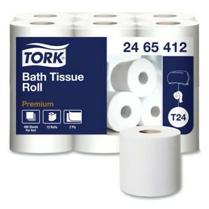 TORK 2465412 Poly-Pack Bath Tissue, Septic Safe, 2-Ply, 4.1&#034; x 4&#034;, 400 Sheets,