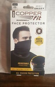 Copper Fit Guardwell Face Protector Mask Gaiter Adult Charcoal/Black Brand New