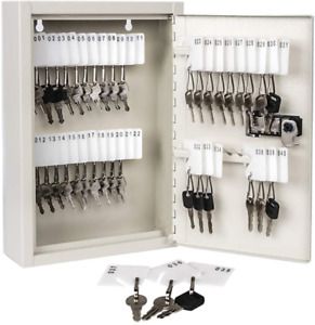 Key Cabinet Storage Safe Security Lock 40 Keys Holder Box Wall Mount Organizer