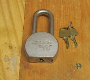 AMERICAN LOCK PADLOCK WITH LONG HARDENED SHACKLE AND TWO KEYS