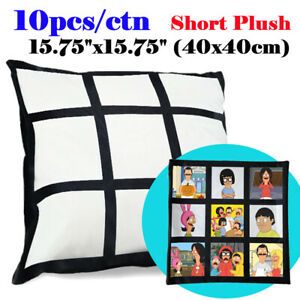 15.75&#034;x15.75&#034; 10pcs Sublimation Transfer Pillow Covers Pillow Case Short Plush