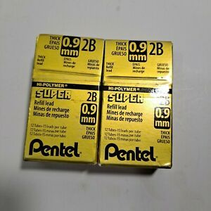 Pentel Super Hi-Polymer  Pencil Lead Refill 0.9mm Thick  2B 180 Pieces -Lot of 2