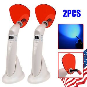 2PCS Dental LED Curing Light Wireless Cordless Composite Resin Cure Lamps 5W USA