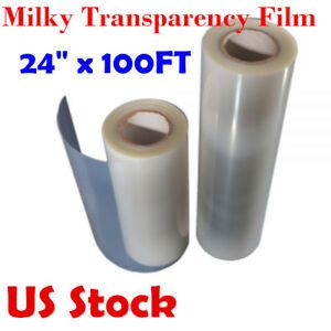 US Roll Waterproof Inkjet Milky Transparency Film for Silk Screen 24&#034; x 100FT