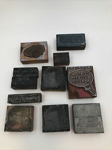 Printing BLOCK LOT  coke coal Timex misc blocks press wood vtg