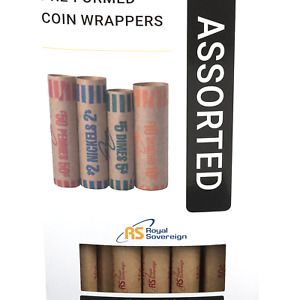 Royal Sovereign Preformed Coin Wrappers. 504 Assortment Pack, Penny, Nickel, ...