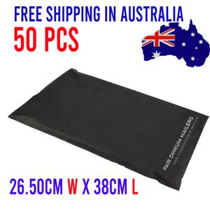 Large Black Compostable Mailer Mailing Bags Satchels 50 pcs Strong Durable