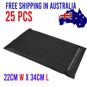 Medium Compostable Mailer Mailing Bags Satchels Eco Friendly Black Poly 25 pcs