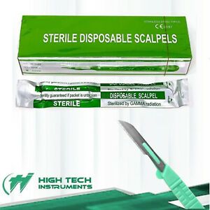 Disposable Scalpel Blades| #14 Sharp, Tempered Stainless-Steel Blades | Sterile