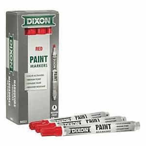 DIXON Industrial Paint Markers Medium Tip Box of 12 Markers Red 80221