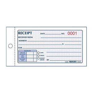 Rediform Money Receipt Book, Carbonless, 2.75 x 5.625 Inches, 50 Duplicate (8...