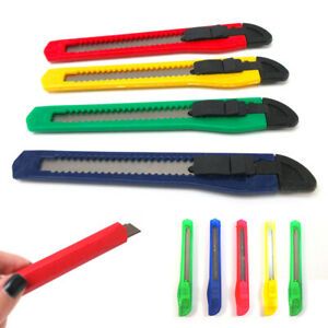 10PCS Box Carton Cutter Utility Knives Retractable Snap-Off Knife Razor Blades