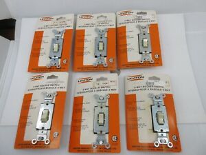 Vintage Leviton IVORY  3 WAY ROCKER  SWITCH NEW IN Package Lot of 6 NOS NIB