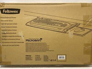 Fellowes 8031207 Deluxe Adjustable Keyboard Drawer with Mouse Tray, Black