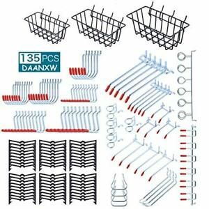 135PCS Pegboard Accessories Organizer Kit Pegboard Attachment Pegboard Basket...